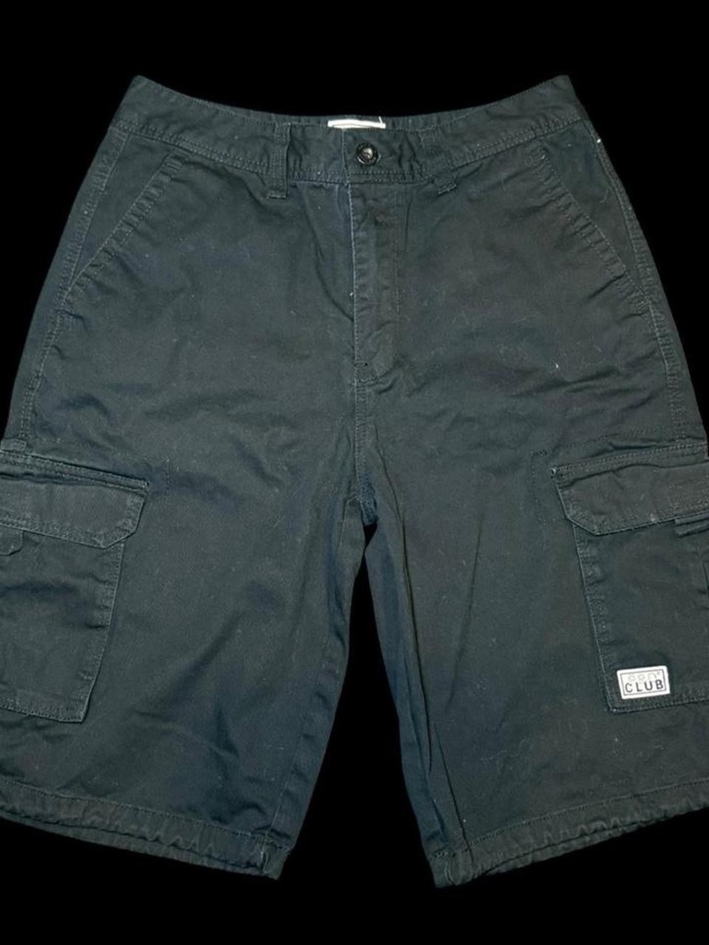 Men's Black Cargo Shorts - Club Logo